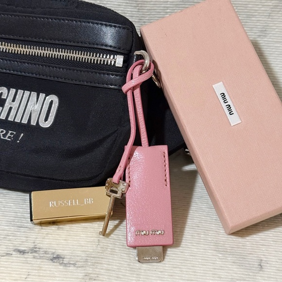 Miu Miu Pink Leather Bag Charm / Keychain - Picture 8 of 12